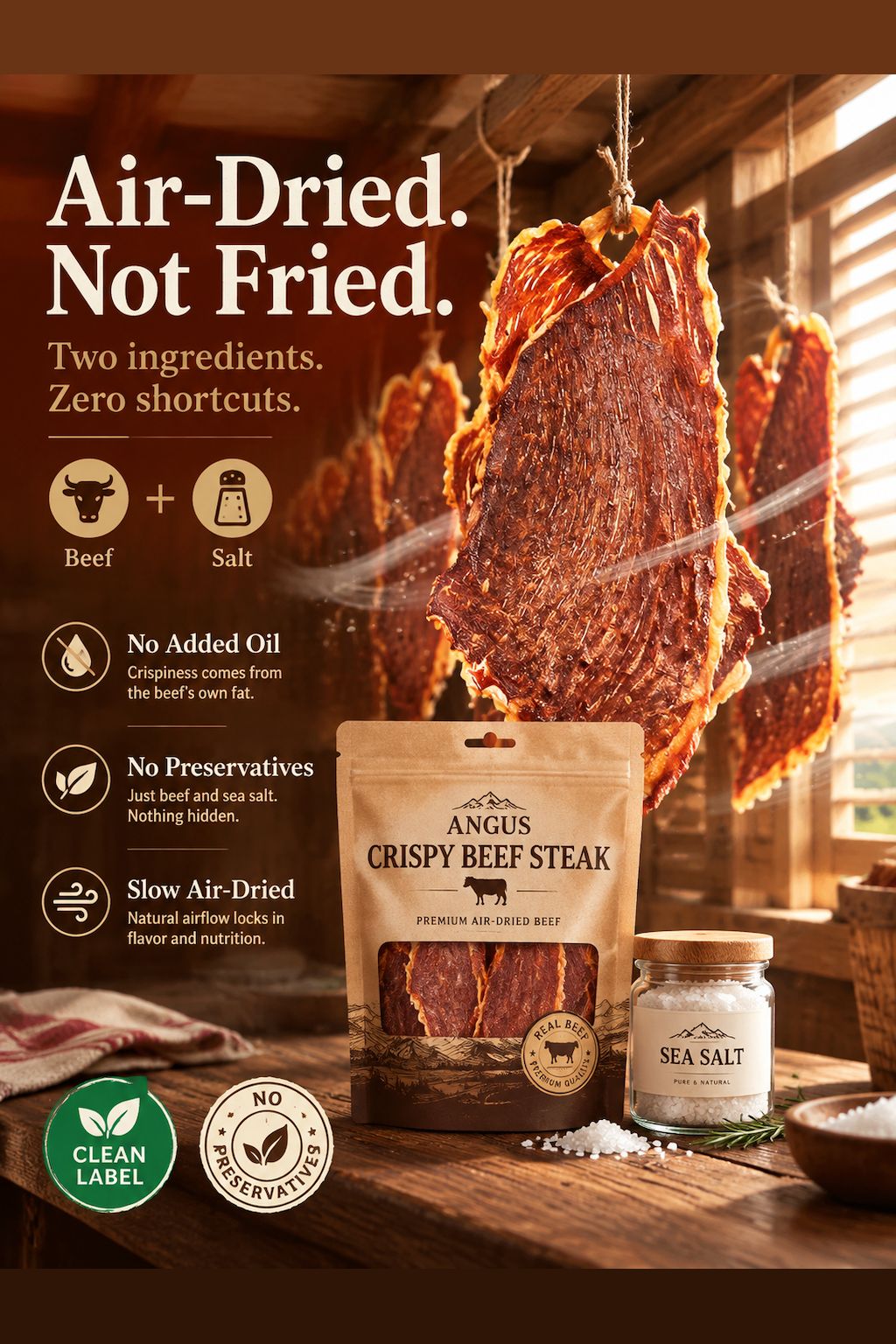 Angus beef crisps