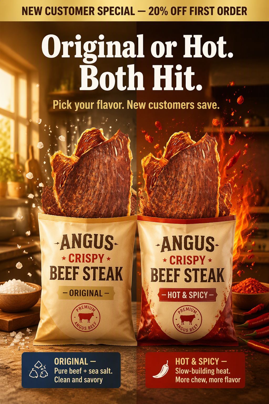 Angus beef crisps