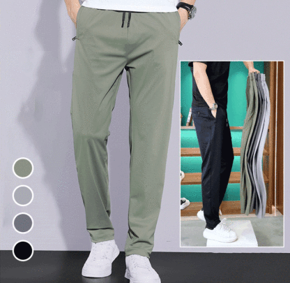 Summer ultra-thin breathable ice silk pants
