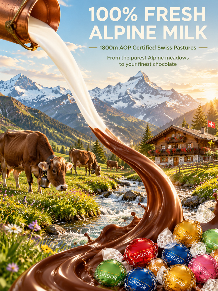 Premium Swiss silky milk chocolate with a soft center