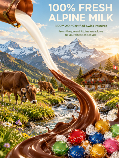 Premium Swiss silky milk chocolate with a soft center