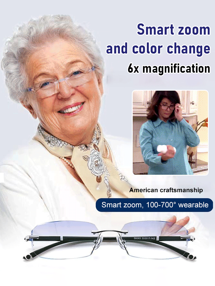 Smart zoom photochromic reading glasses