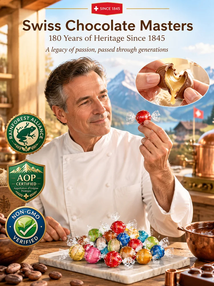 Premium Swiss silky milk chocolate with a soft center