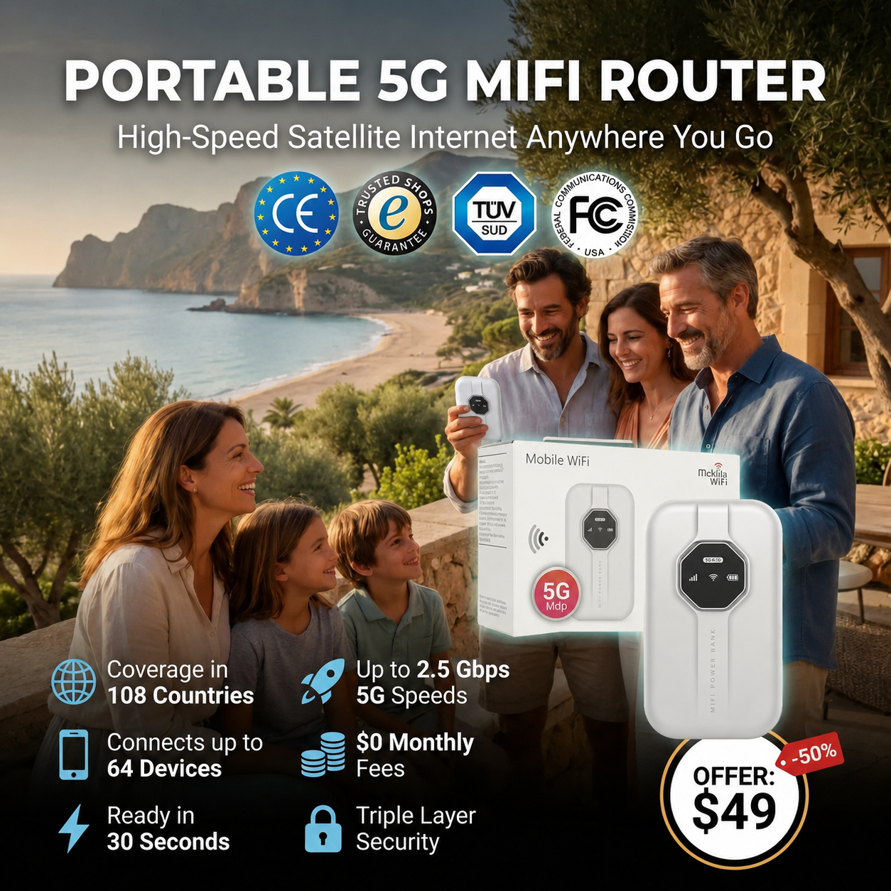 Free Internet in Your Pocket 5G Router, Pay $49 Once, Get Data for Life. Unlimited Global Internet. Zero Monthly Fees. Forever. 