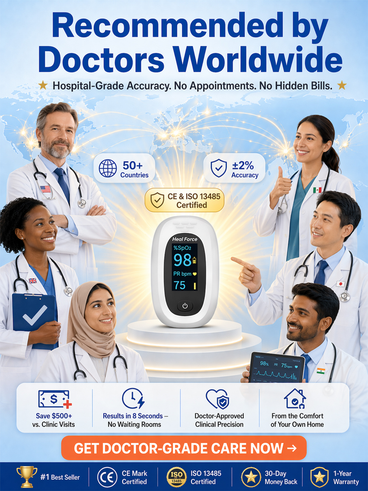 Home-use device for measuring heart rate, pulse rate and blood oxygen level