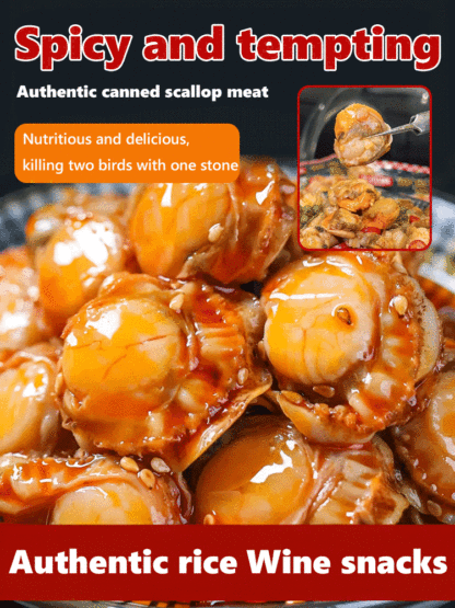Freshly Caught Spicy Garlic Scallops (Canned)