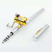 Portable pen fishing rod