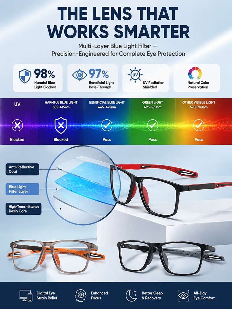 Comfortable, Blue Light-Blocking, High-Definition Reading Glasses