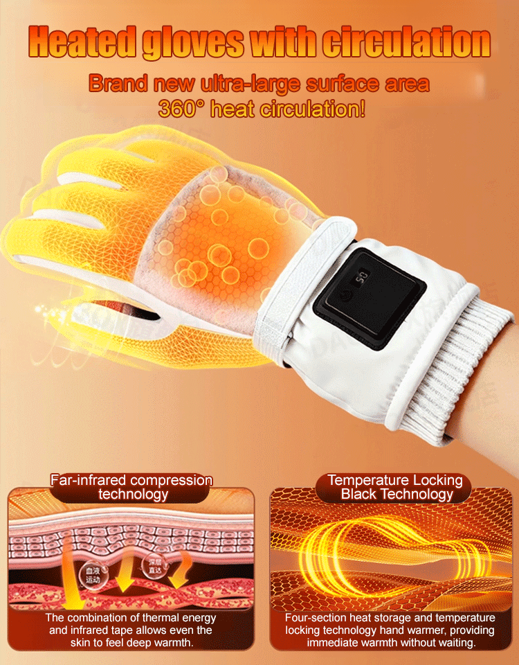 Quick-Warm Smart Electric Ski Gloves