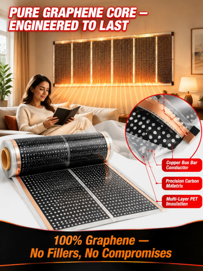 【3-Second Instant Heating】Honeycomb Graphene Far-Infrared Carbon Crystal Wall Heater