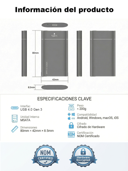 Unidad de estado sólido portátil mejorada