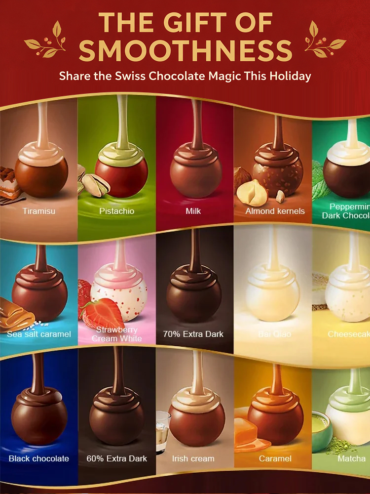 Premium Swiss silky milk chocolate with a soft center
