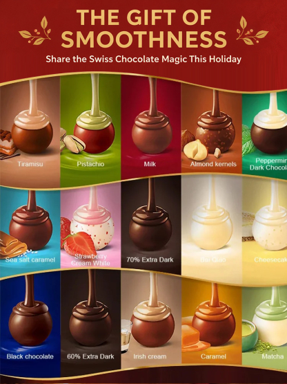 Premium Swiss silky milk chocolate with a soft center
