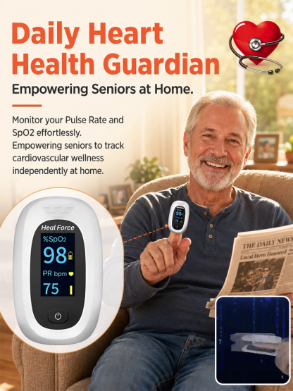 Home-use device for measuring heart rate, pulse rate and blood oxygen level