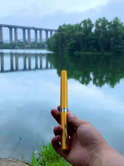 Portable pen fishing rod