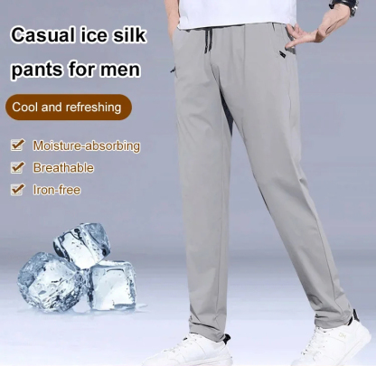 Summer ultra-thin breathable ice silk pants
