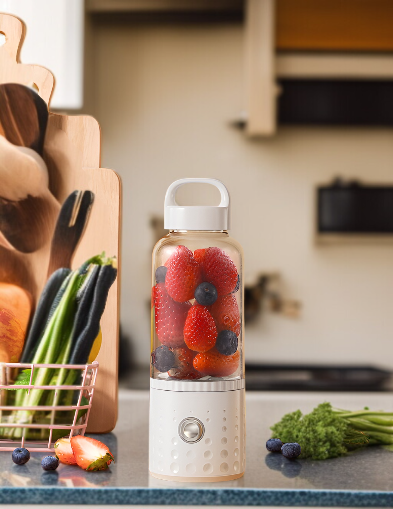 One-button operation electric fruit juicer blender