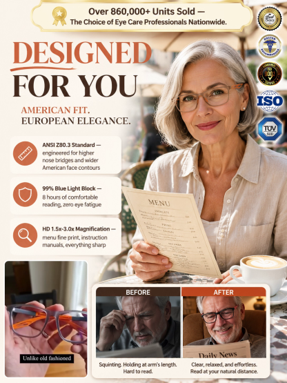 Comfortable, Blue Light-Blocking, High-Definition Reading Glasses
