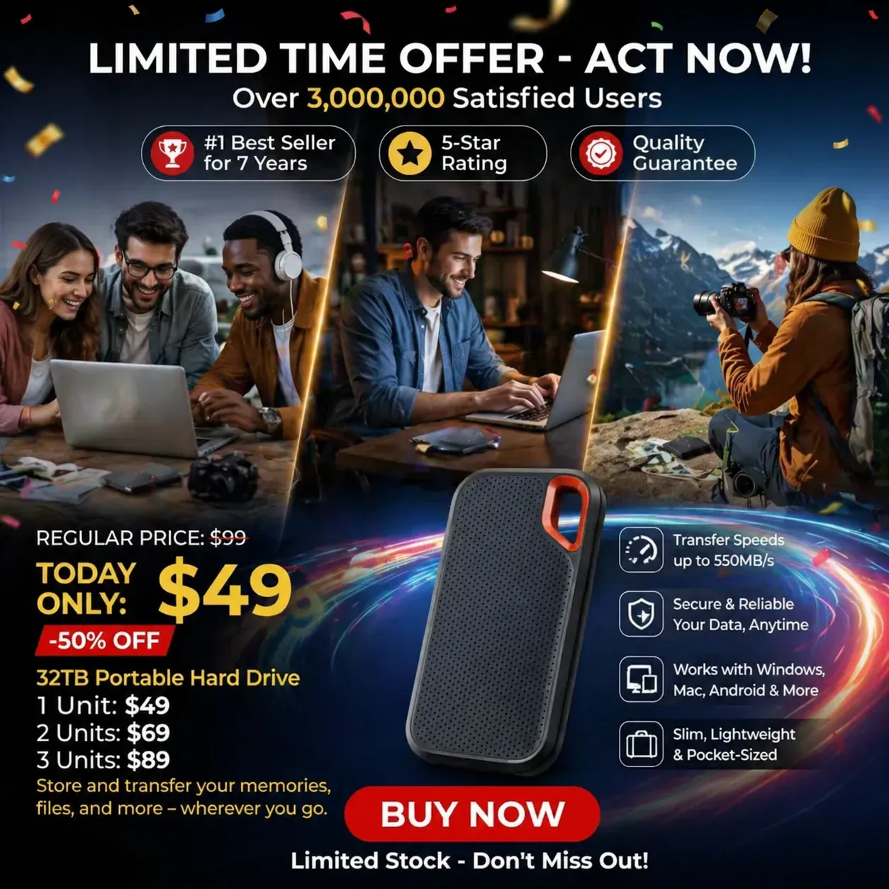 【32TB large capacity】Ultra Thin Portable Hard Drive From Japan, Trusted by PC Enthusiasts Worldwide!