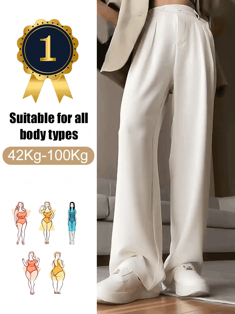 Slim and versatile high waisted wide leg pants