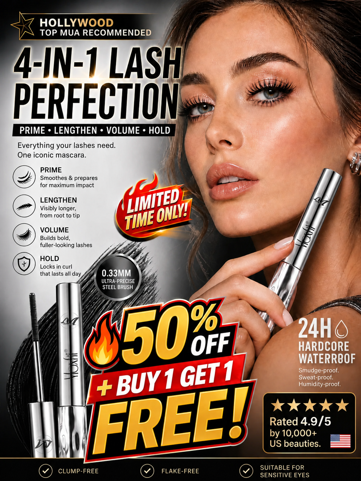 Get Flawless, Extension-Like Length with Hollywood’s Secret 3-Sec Metal Wand Mascara 