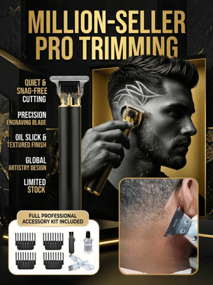 [Silent and non-clamping] Electric hair clipper with engraved pomade head