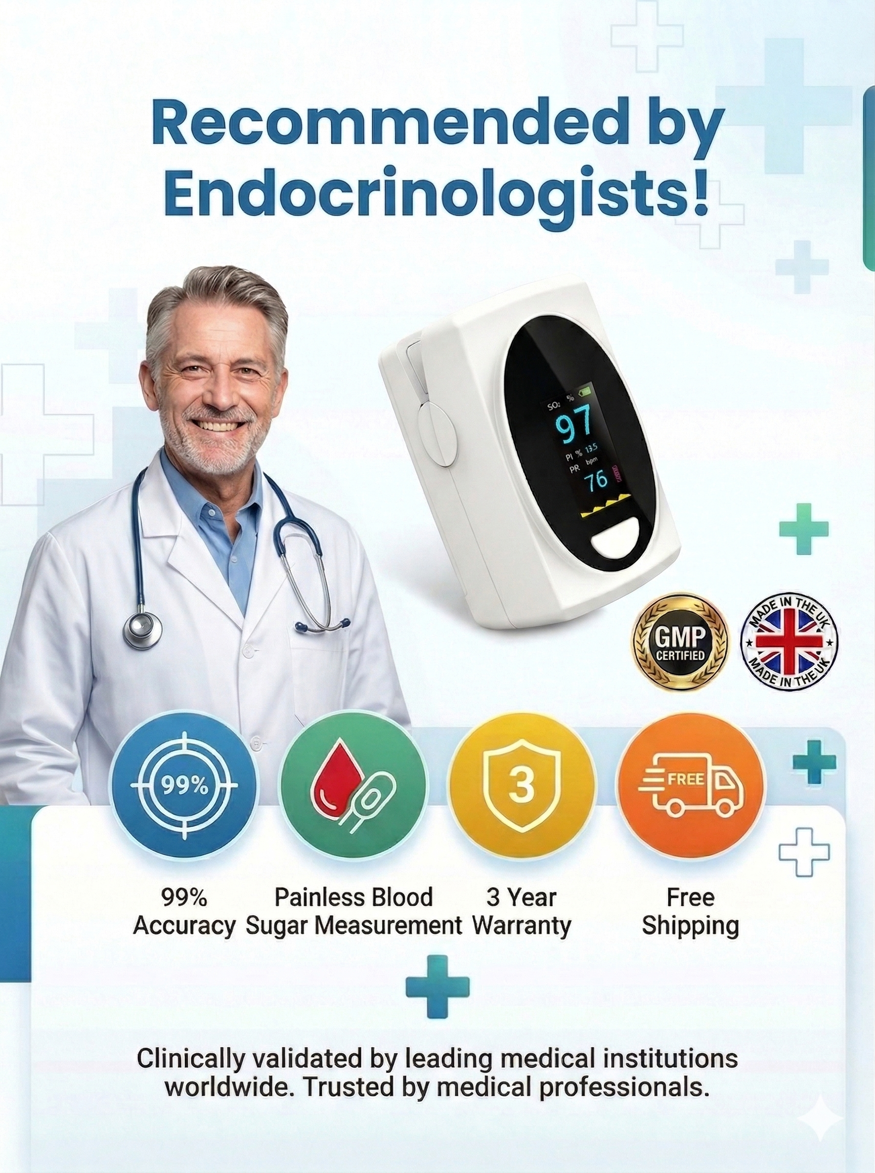 Professional-Grade Blood Oxygen Monitor | 99% Accurate