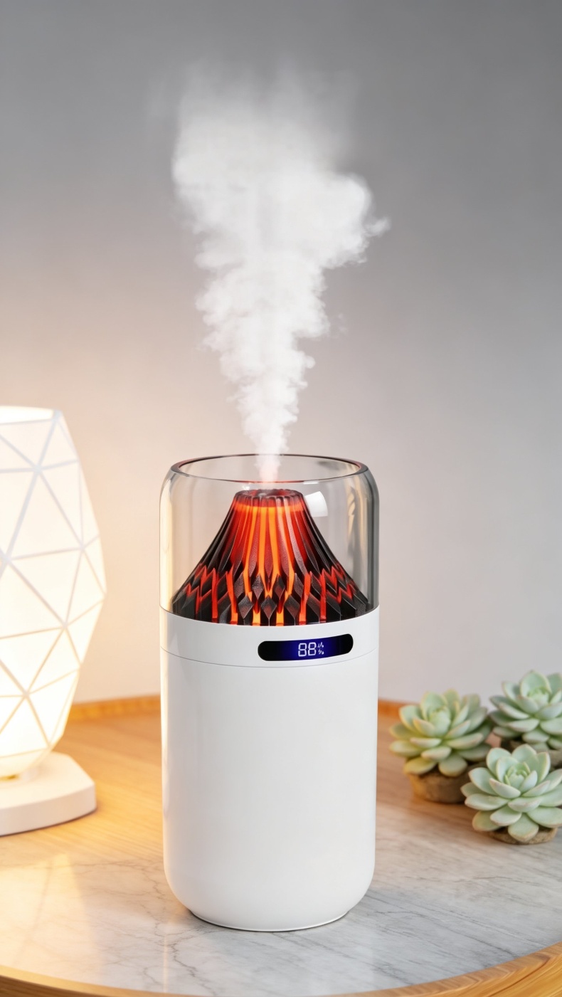 Close-up of portable desktop humidifier design