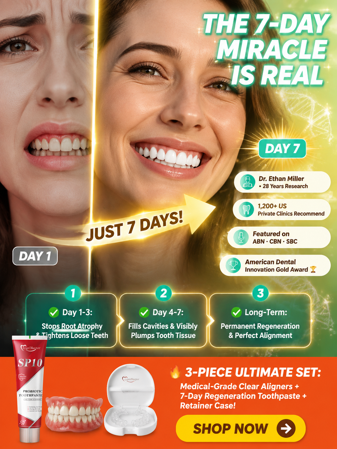 [Show Off Your Confident Smile] Full Set of Upper and Lower Dentures