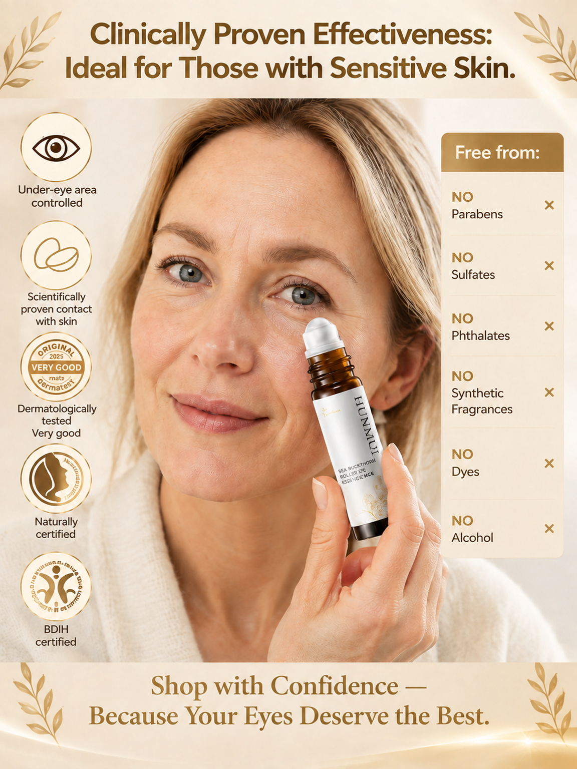 ✨ Anti-Wrinkle Eye Roller Cream | Smooths Fine Lines | Hydrates & Lifts ✨