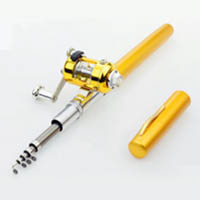 Portable pen fishing rod