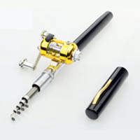 Portable pen fishing rod