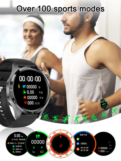 Waterproof smartwatch with blood glucose and heart rate monitoring