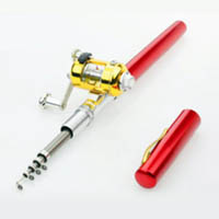 Portable pen fishing rod