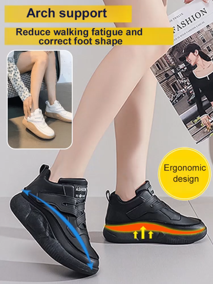 Cross Velcro Thick Bottom High Top Women's Shoes