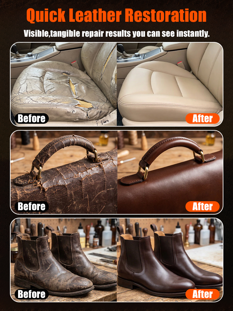 Leather care and repair agent
