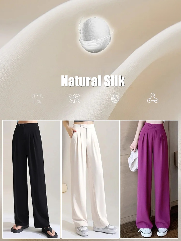 Slim and versatile high waisted wide leg pants