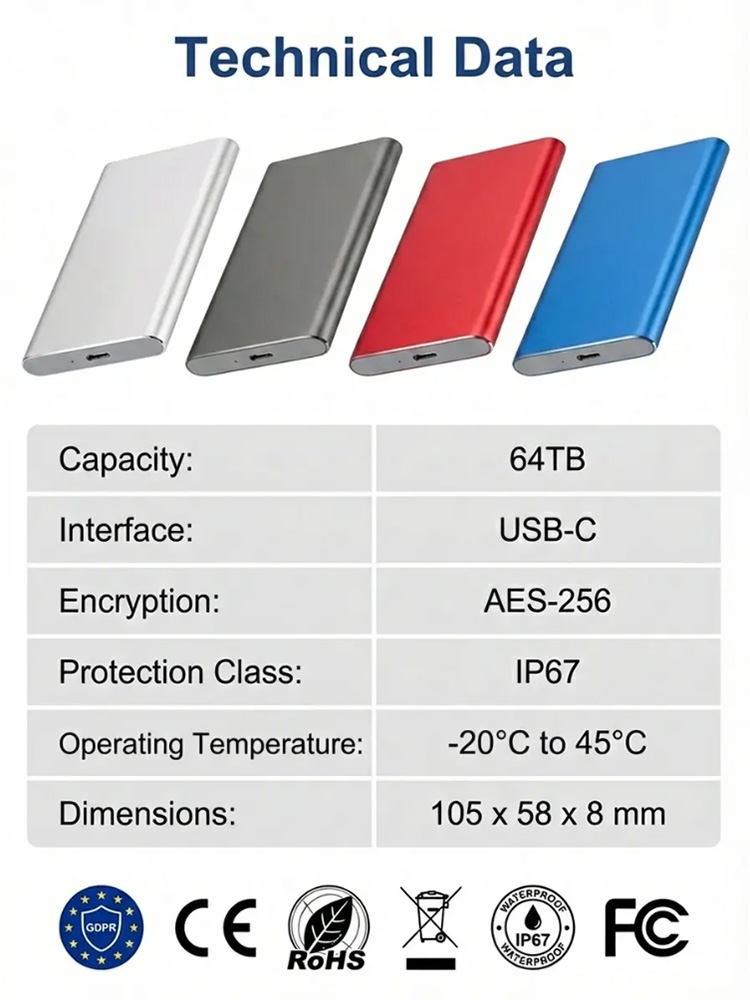 [3 Movies Per Second] Ultra-thin High-speed Solid State Drive