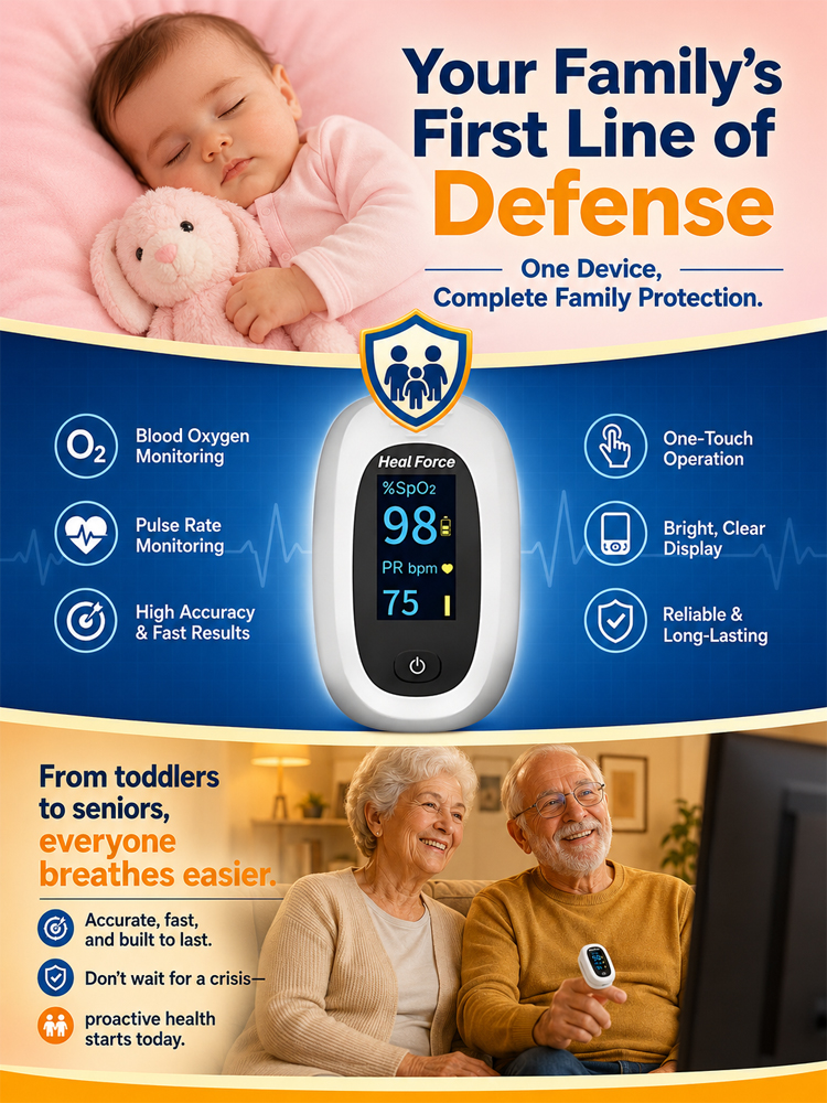 Home-use device for measuring heart rate, pulse rate and blood oxygen level
