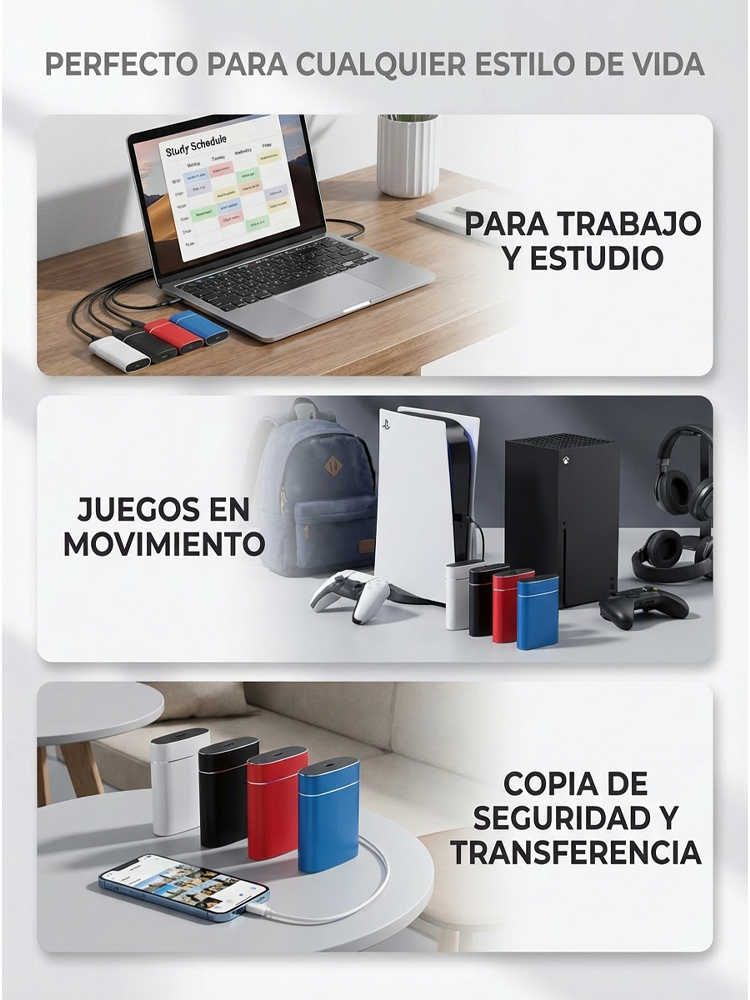 Unidad de estado sólido portátil mejorada