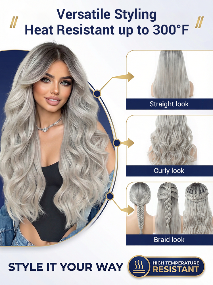 Heat-Resistant Curly Synthetic Wig [Supports Perming and Dyeing]