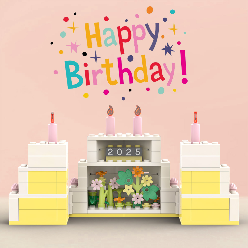 Mystery Bloom Cake MOC - 152pcs Transformable Gift w/ Secret Botanical Garden & 2025 Keepsake