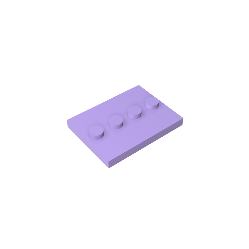 Plate Special 3 x 4 with 1 x 4 Center Studs [Plain]-MyGobricks