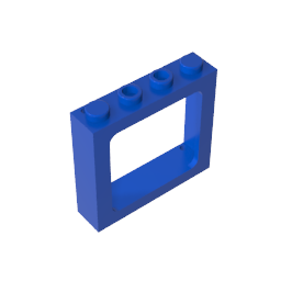 Window 1 x 4 x 3 Train with Shutter Holes and Solid Studs on Ends