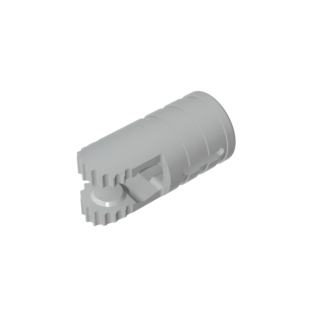 Hinge Cylinder 1 x 2 Locking with 2 Click Fingers and Axle Hole, 9 Teeth