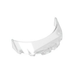 Windscreen 3 x 6 x 1 Curved with 2 Circular Stud Holders in Bottom