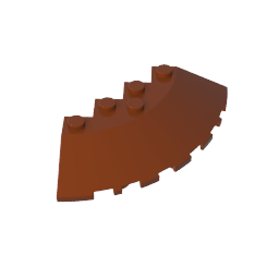 Brick Round Corner 6 x 6 with 33° Slope and Facet Cutout