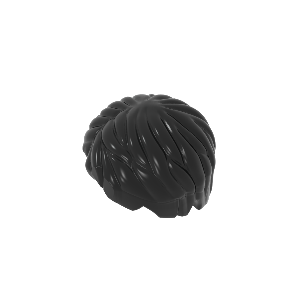 Figure Hair Short, Tousled with Side Part