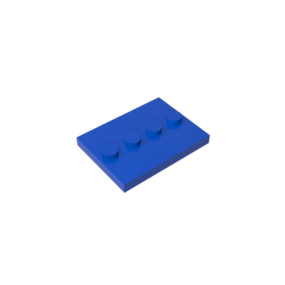 Plate Special 3 x 4 with 1 x 4 Center Studs [Plain]-MyGobricks