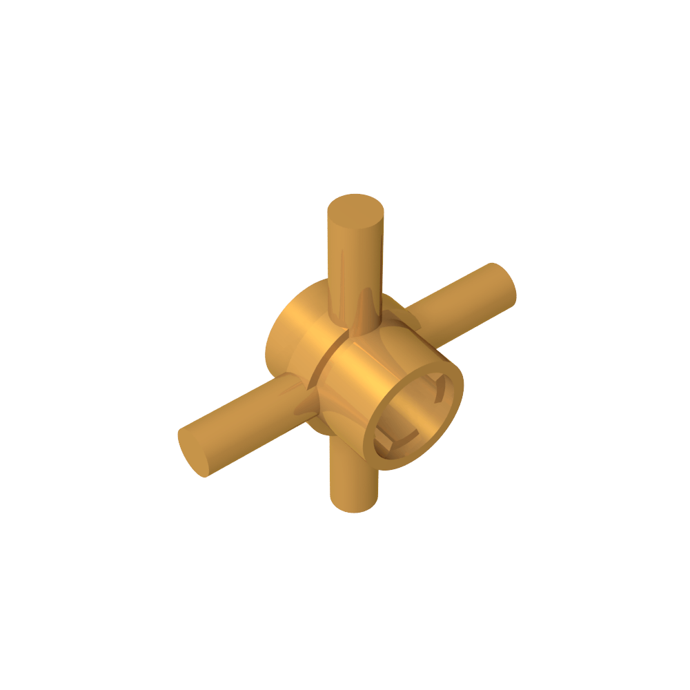 Technic Axle Connector Hub with 4 Bars at 90°-MyGobricks